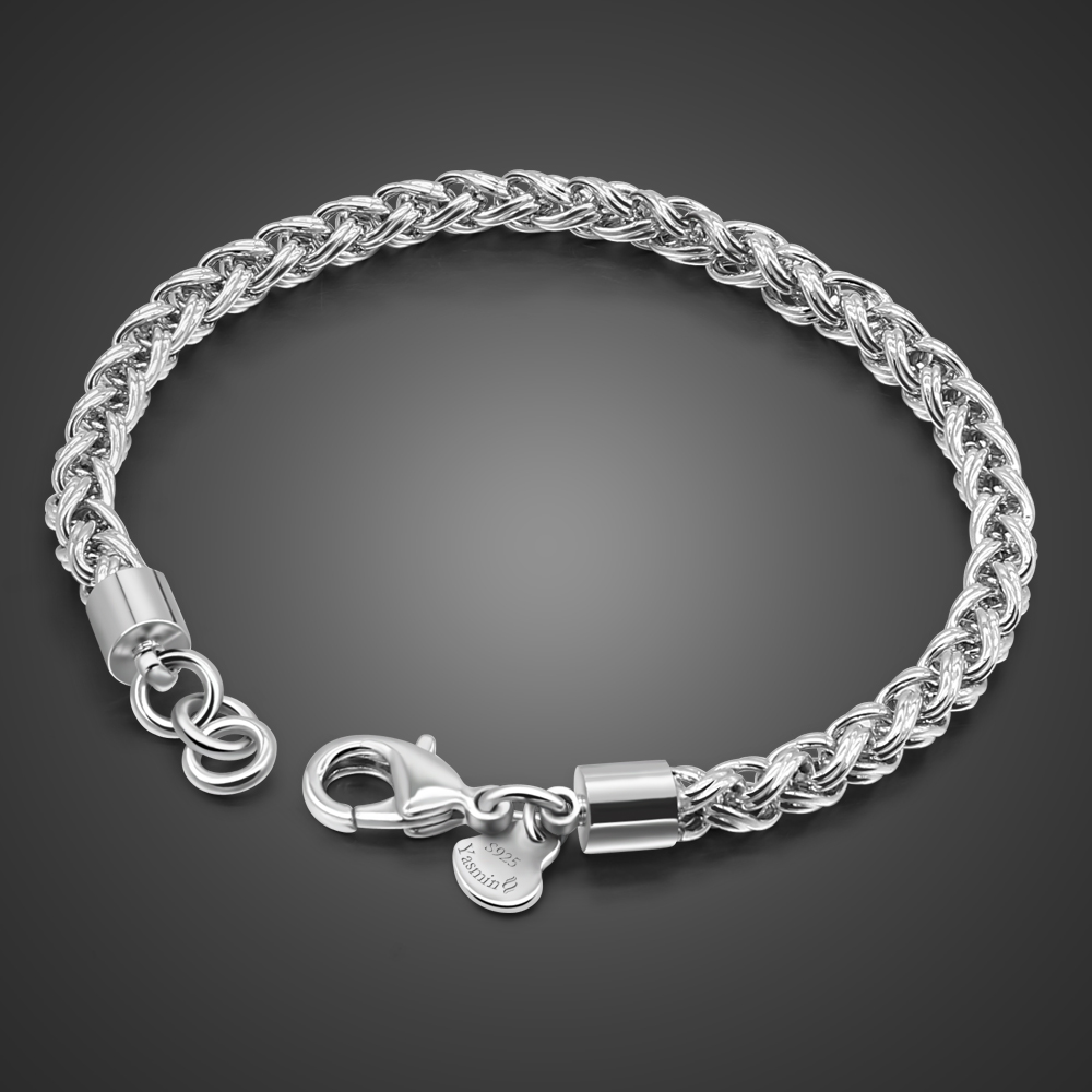 Fashion Ethnic Wear For Men - Men's Solid 925 Sterling Silver Bracelet