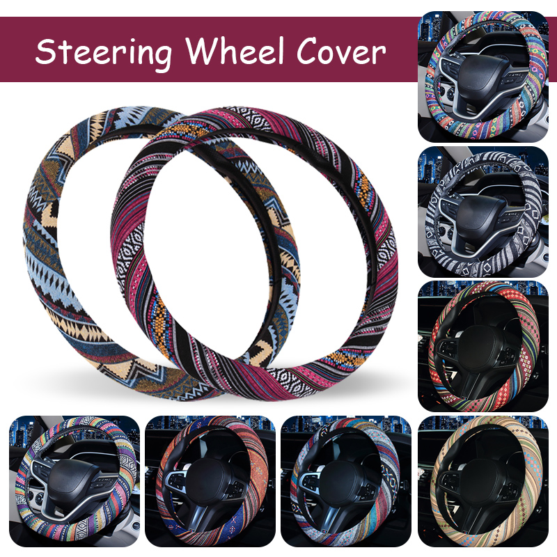 Ethnic Fashion Hub - Ethnic Style Linen Car Steering Wheel