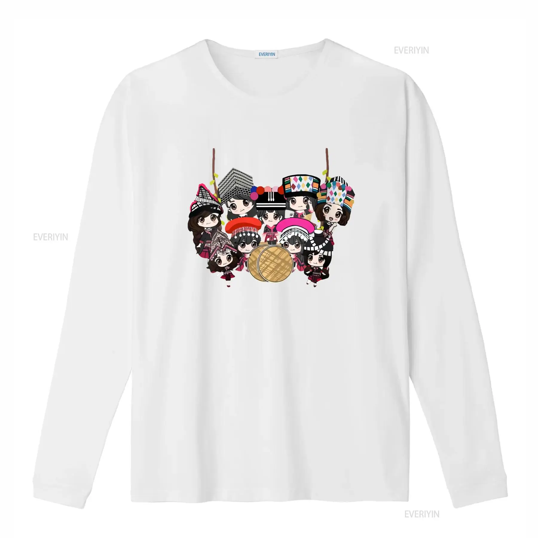 9 Hmong Girls Cartoon Print T  - огляд і ціна Fashion Ethnic Wear For Men