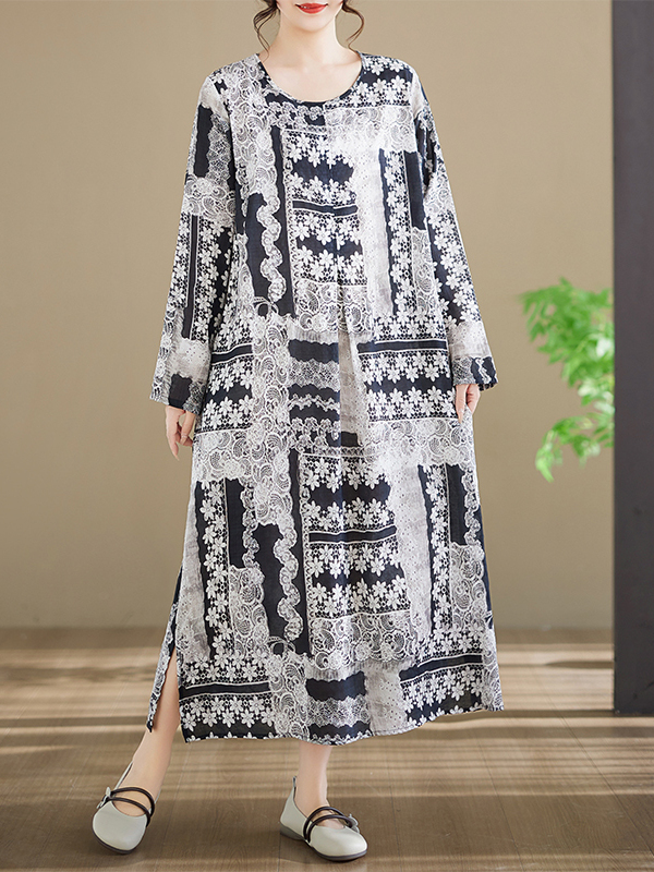 Long Sleeve Cotton Printed Dre - огляд і ціна Ethnic Fashion Walk