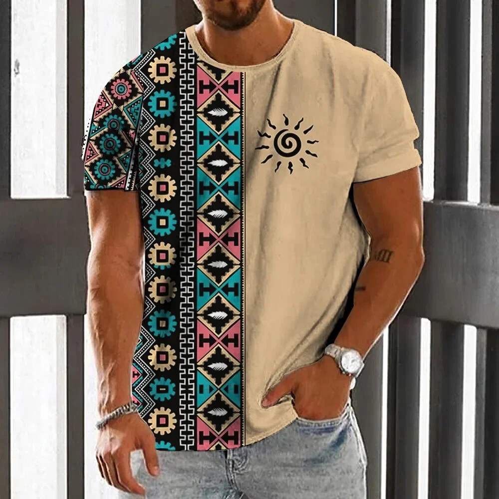Vintage Ethnic Style Men's T-S - огляд і ціна Men'S Ethnic Fashion Trends