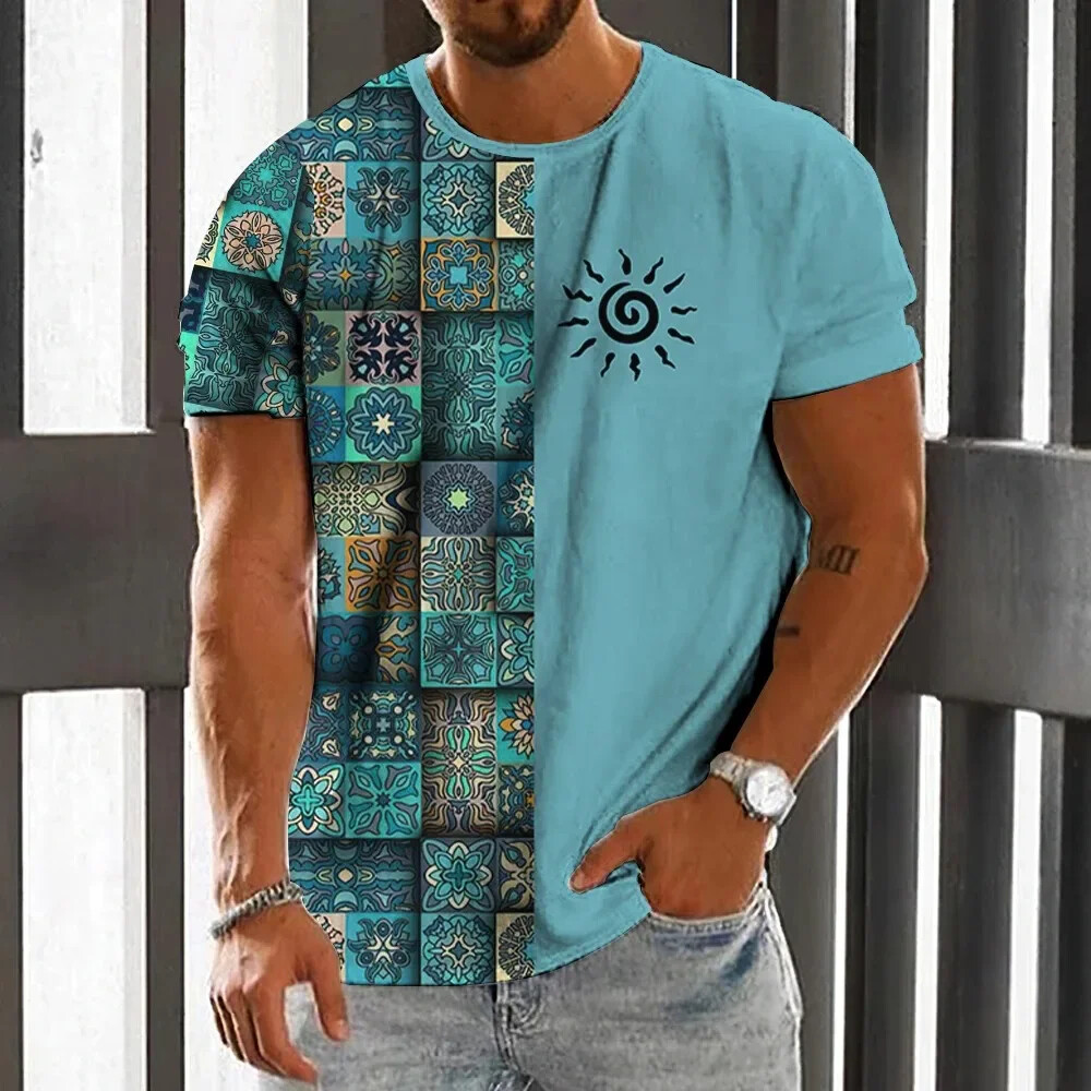 Vintage Ethnic Style Men's T-S - огляд і ціна Men'S Ethnic Fashion Trends