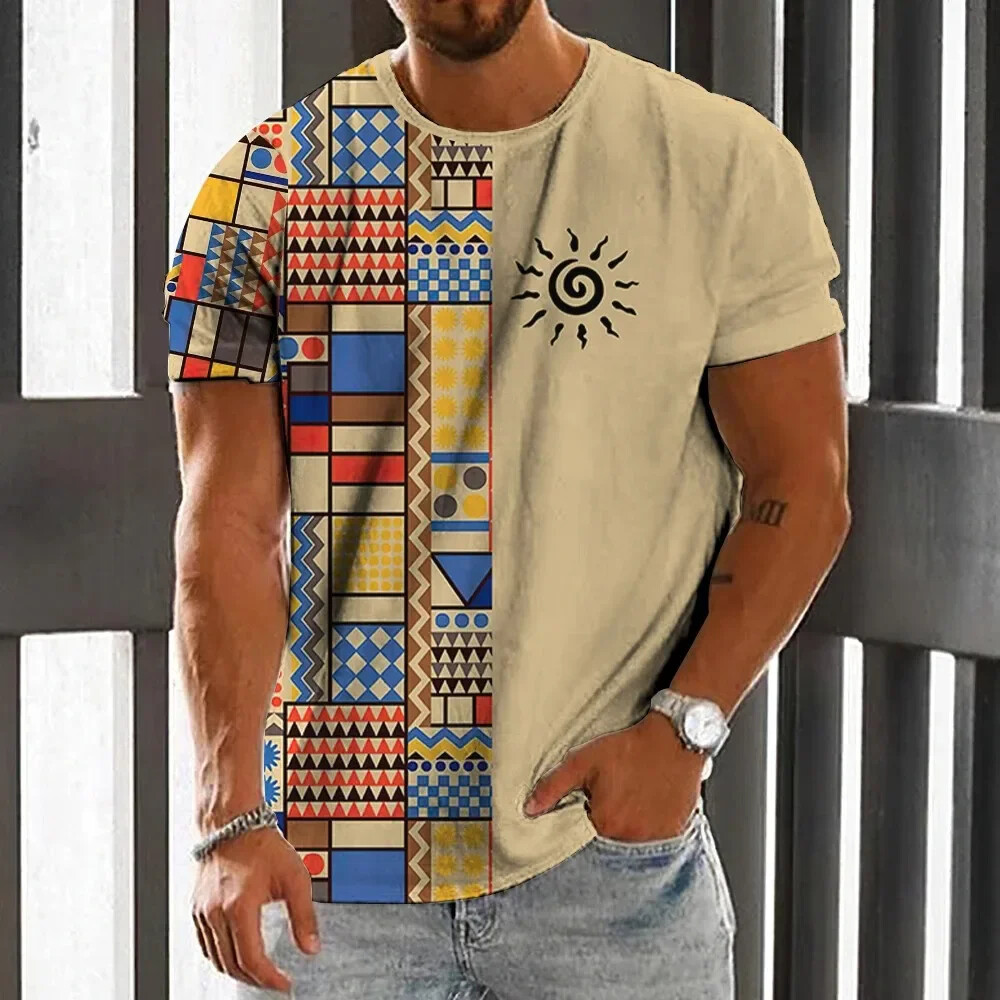 Vintage Ethnic Style Men's T-S - огляд і ціна Men'S Ethnic Fashion Trends